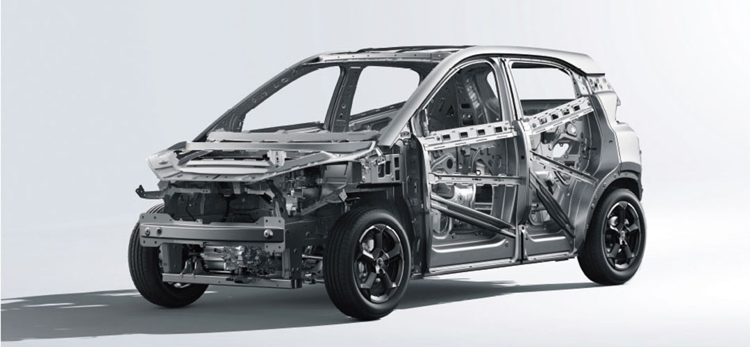 BYD Dolphin Mini estrutura 61% em aço