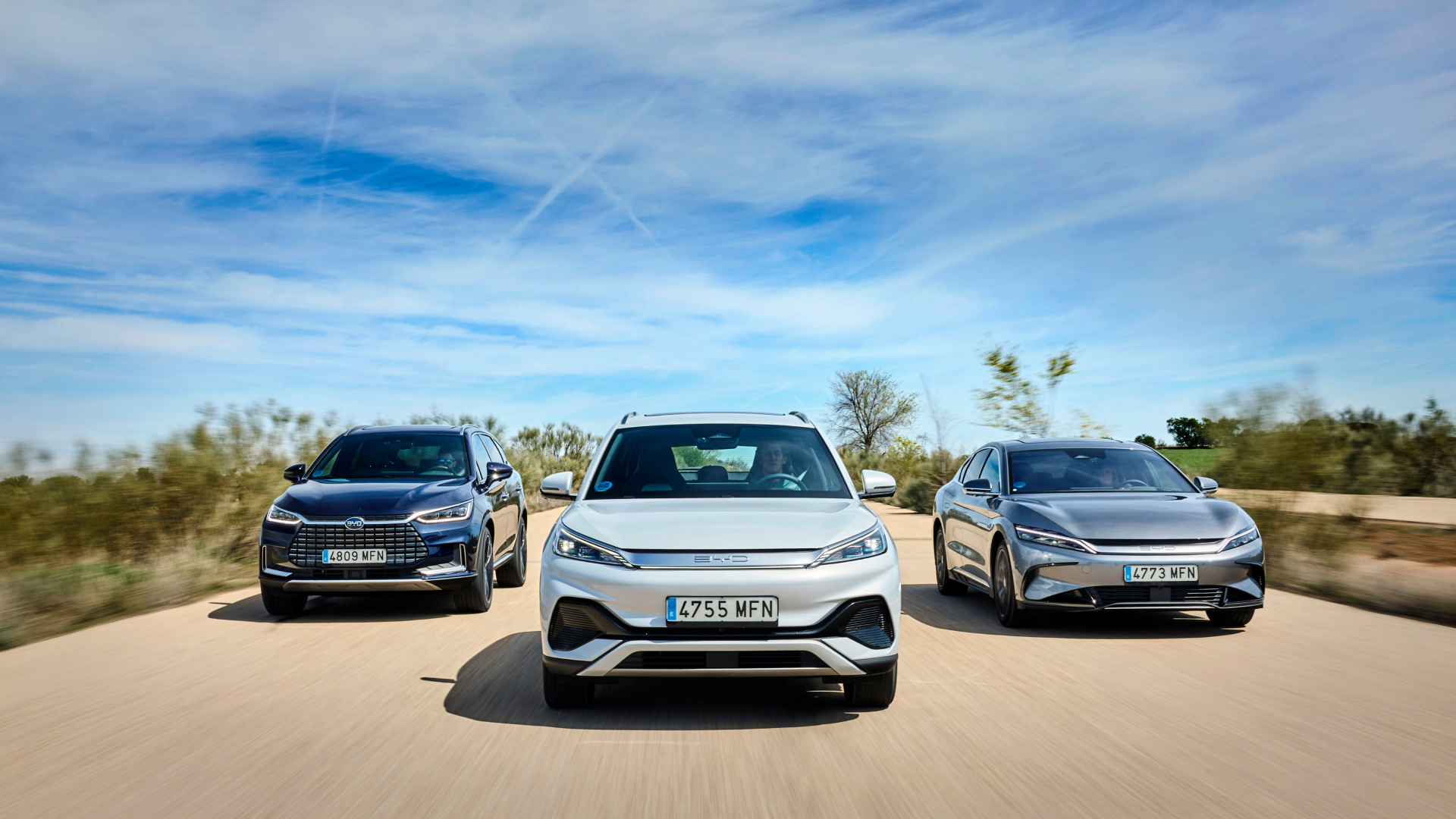 BYD TANG, BYD ATTO 3, and BYD HAN