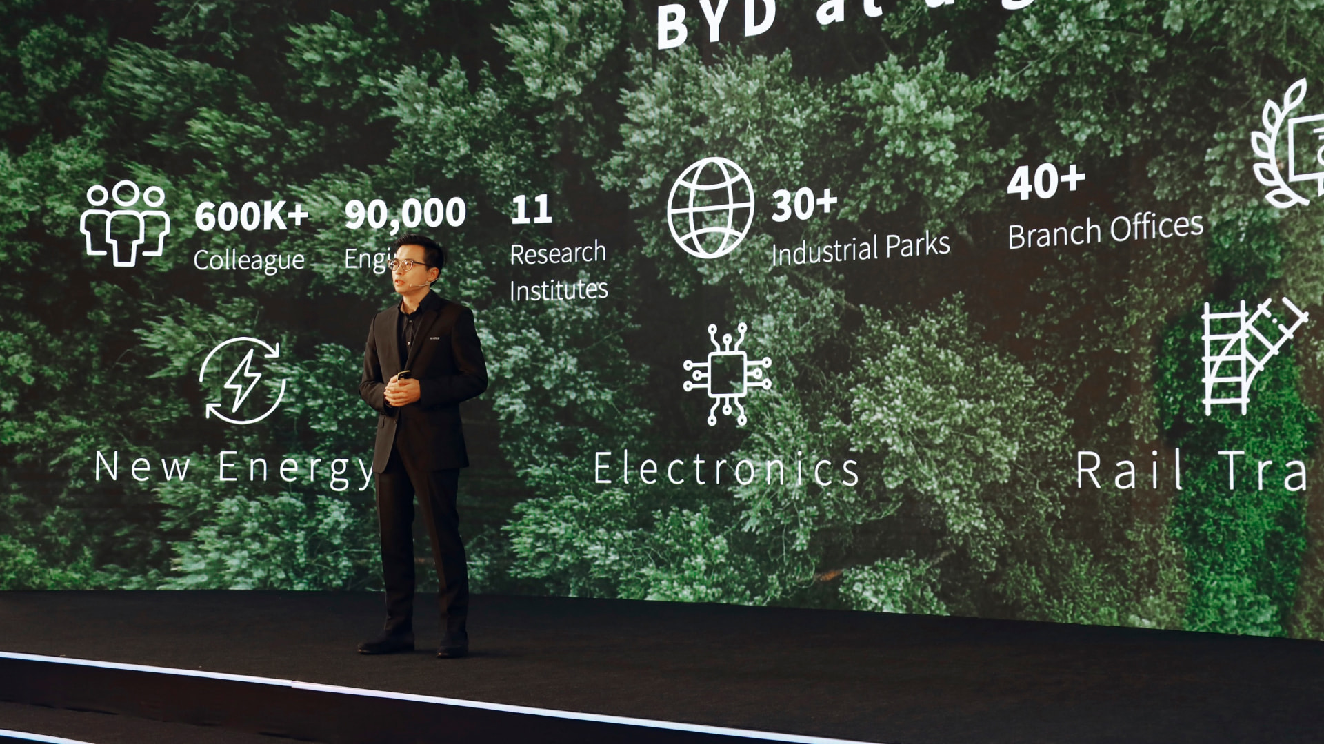 Brian YANG, the Assistant General Manager, BYD Europe, speaking at the BYD Turkey launch event
