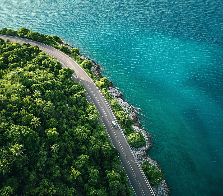 海岸線の航空写真