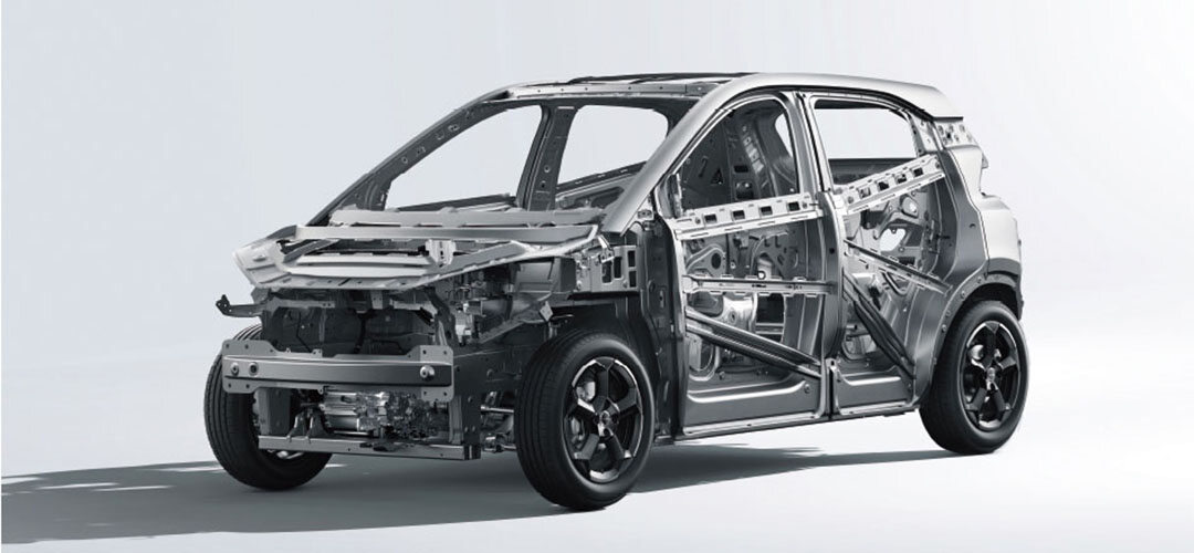 BYD Dolphin Mini estrutura 61% em aço
