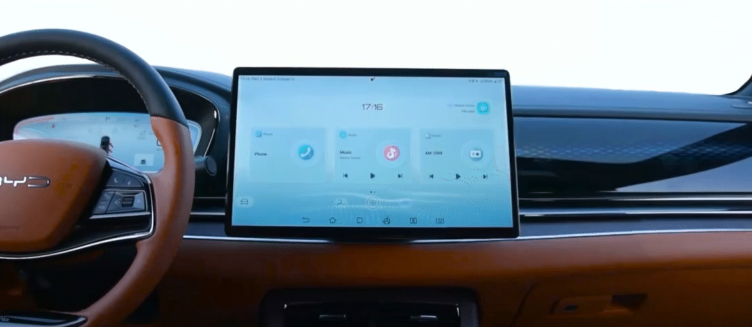 Tela touch de 15,6'' com rotação elétrica