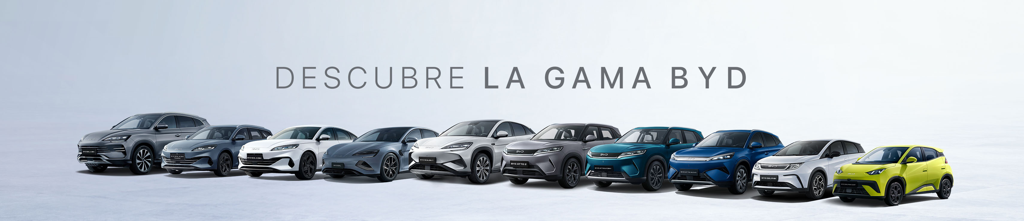 Gama completa con los coches en promoción de BYD