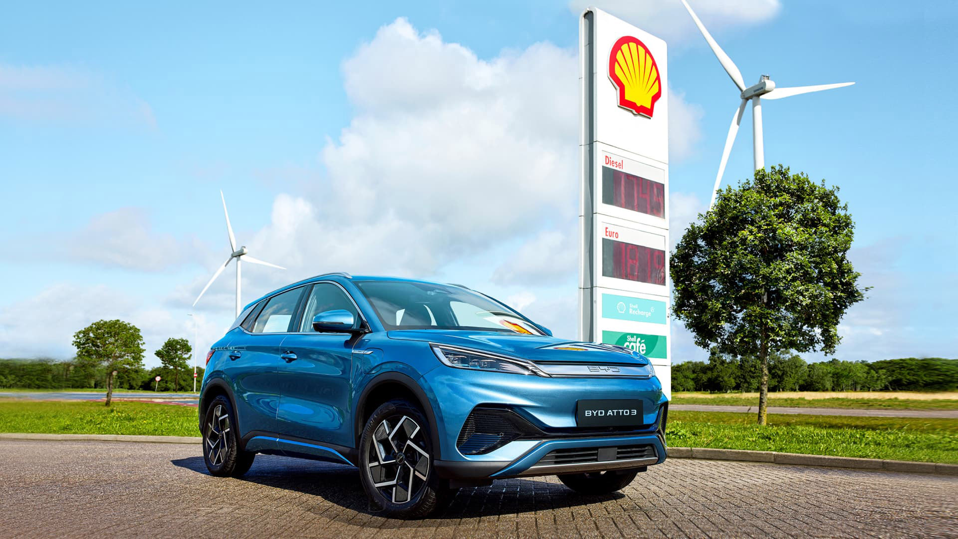 BYD Shell exterior blue