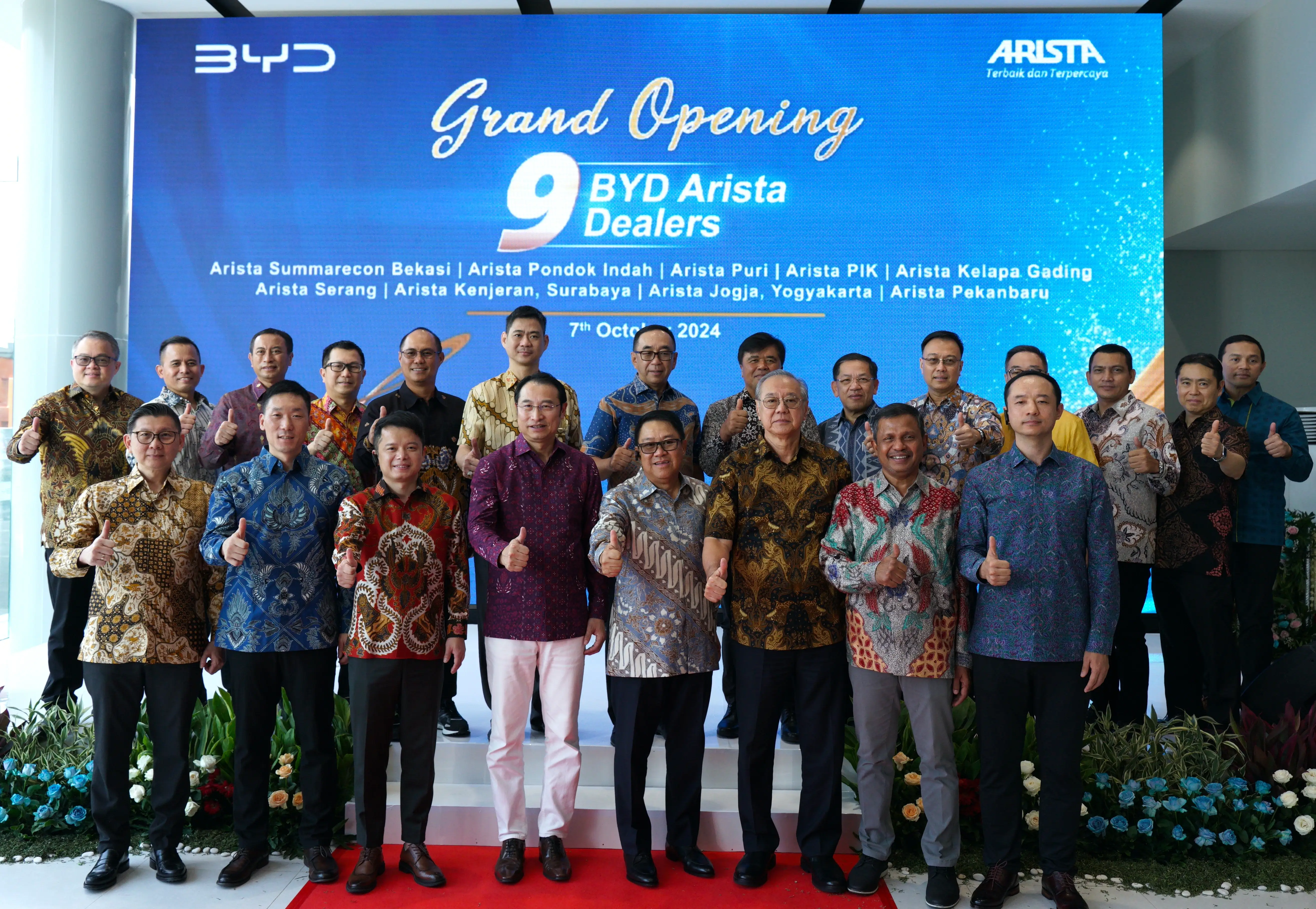 Peresmian Sembilan Diler BYD Arista Secara Serentak