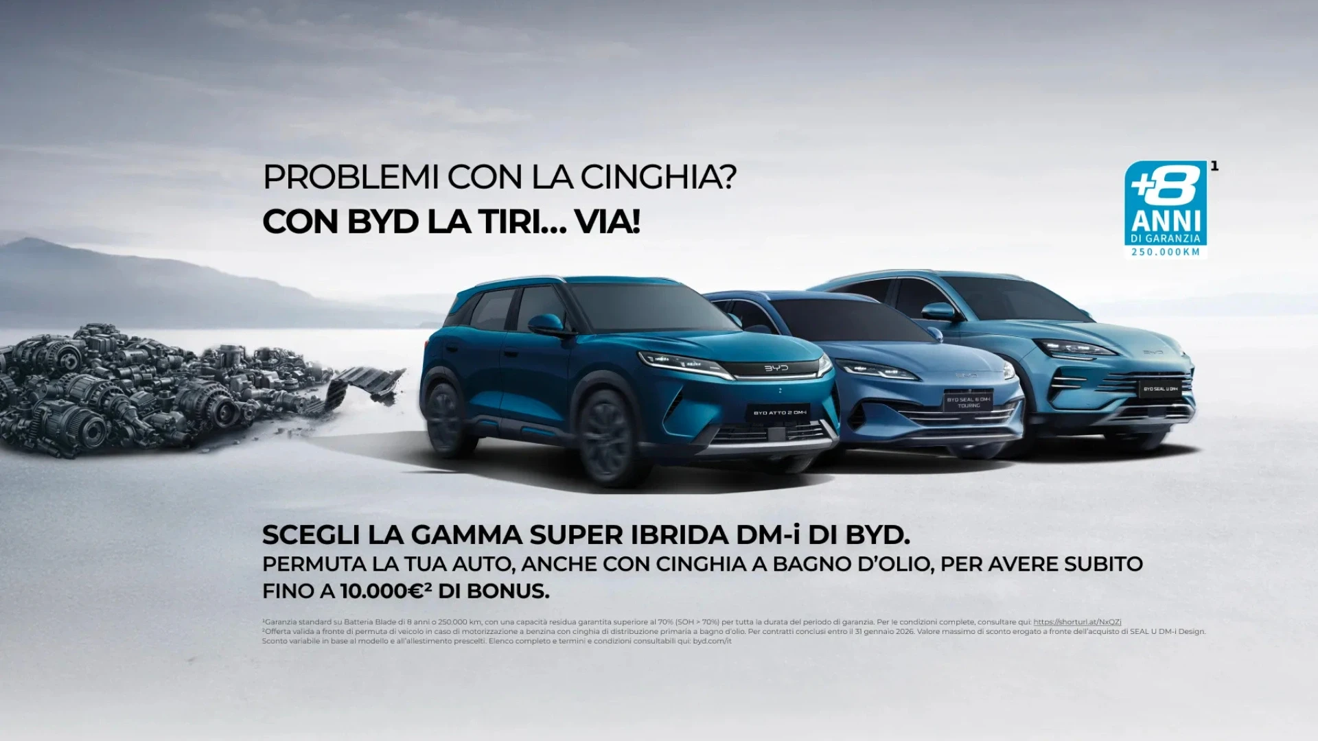 Operazione PUREFICATION BYD - Rottamazione auto con cinghia a bagno d'olio