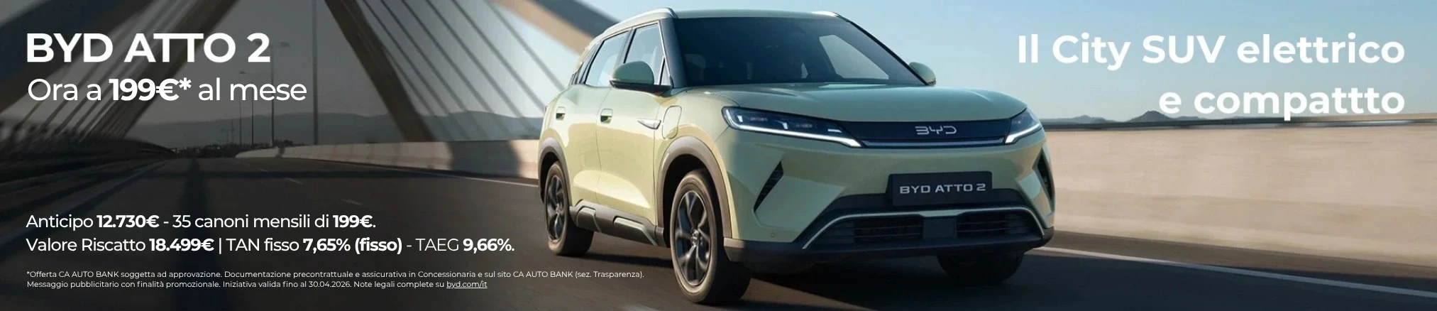 Offerte e promozioni BYD ATTO 2 con Leasing Privati