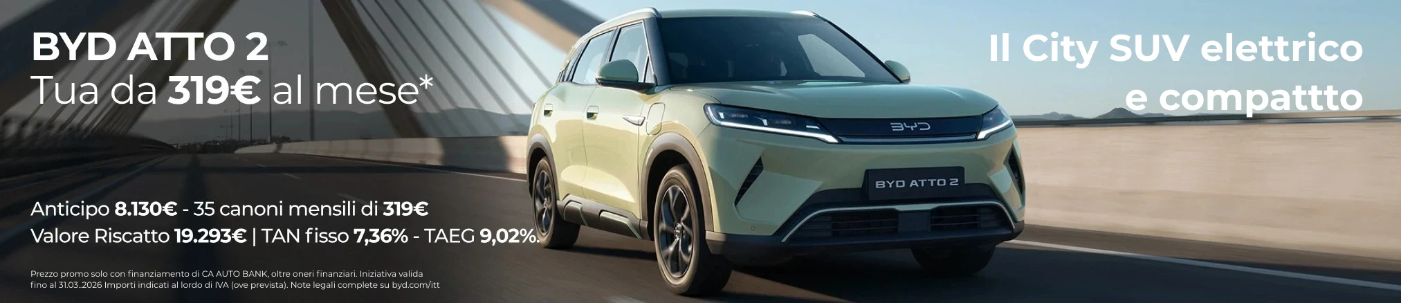 Offerte e promozioni BYD ATTO 2 con Leasing Privati