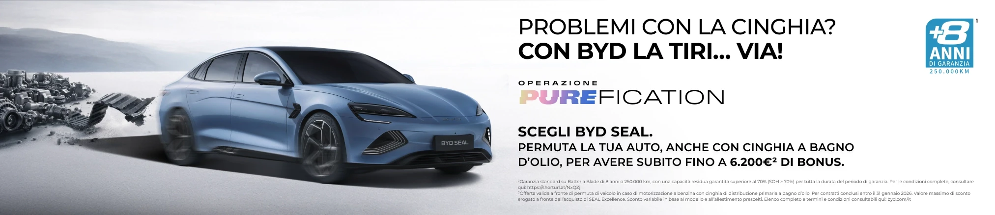 Offerte Operazione PUREFICATION BYD Seal: Fino a 6.200€ di bonus*