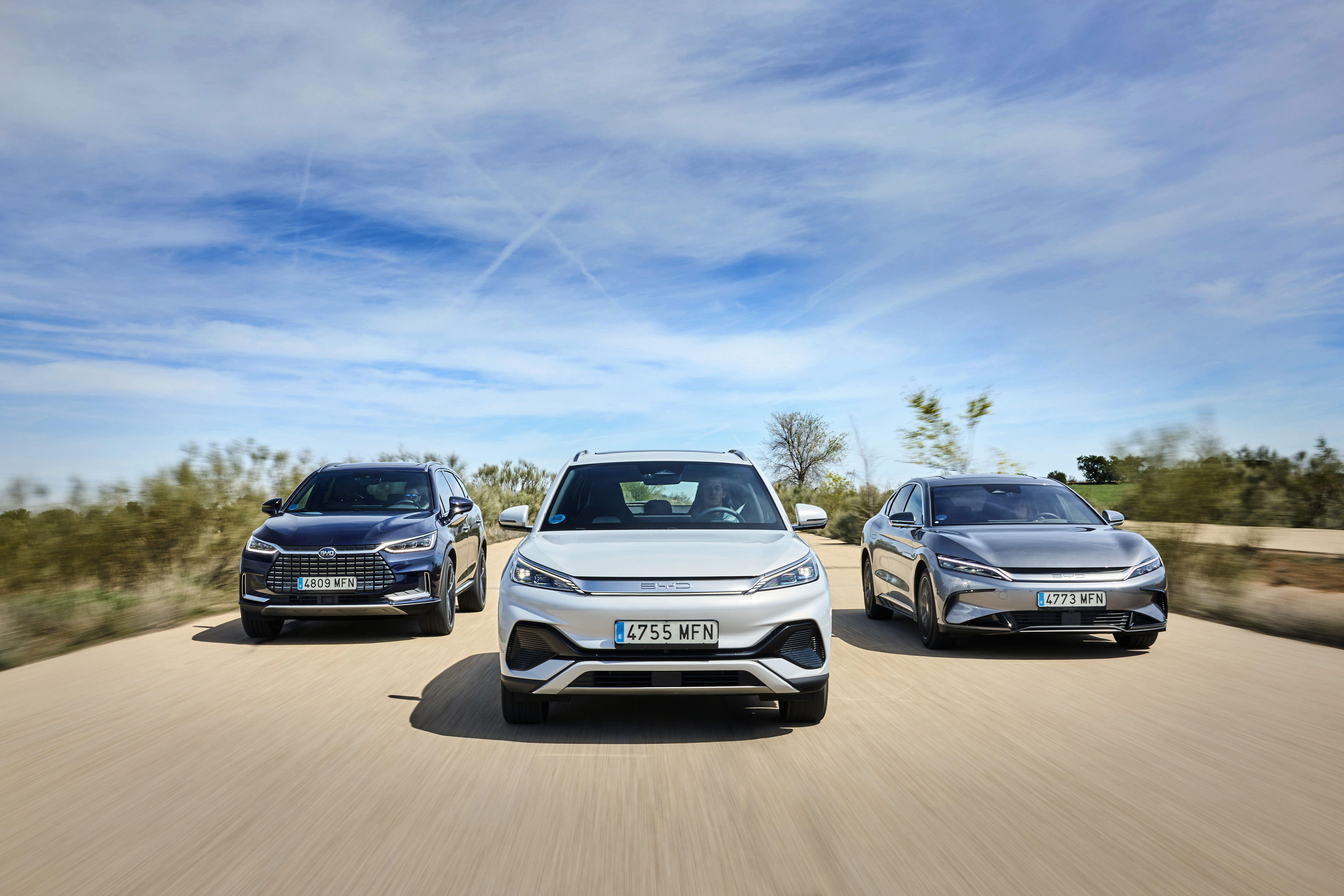 BYD TANG, BYD ATTO 3, and BYD HAN